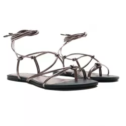 Rasteira Flat - Carol, Preta - 22001P - ANALAURACALCADOS