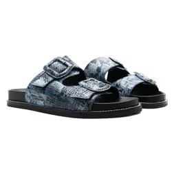 Sandália Papete - Ísis, Snake Azul - 21220 - ANALAURACALCADOS