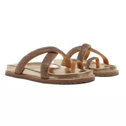 Sandália Papete - Ana, Ouro Light - 23505 - ANALAURACALCADOS