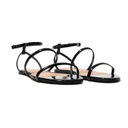 Rasteira Flat - Lucy, Preto. - 20305PR - ANALAURACALCADOS