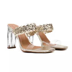 Sandália Salto Alto - Charlotte , Ouro Light - 204... - ANALAURACALCADOS
