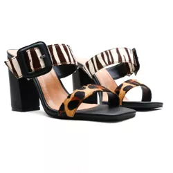 Sandália Salto Alto - Helena, Animal Print - 2049... - ANALAURACALCADOS