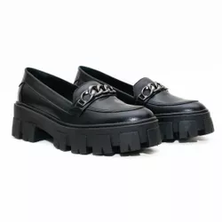 Slipper Sola Tratorada - Alice Preta - 21060 - ANALAURACALCADOS