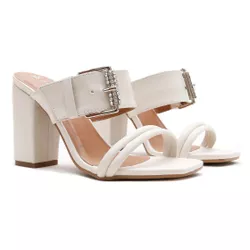 Sandália Salto Alto - Lilly, Off White - 20495 - ANALAURACALCADOS
