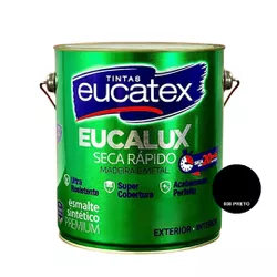 EUCALUX ESMALTE SINTÉTICO BRILHANTE PRETO 3,6LT - Andraort Tintas
