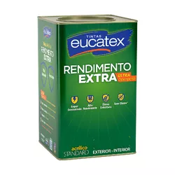 TINTA ACRÍLICA FOSCO RENDIMENTO EXTRA BRANCO 18LT - Andraort Tintas