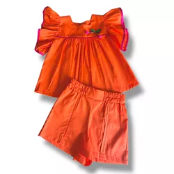 Conjunto Melinda - laranja - Ateliê NewBaby