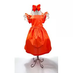 Vestido gola quadrada - laranja - Ateliê NewBaby