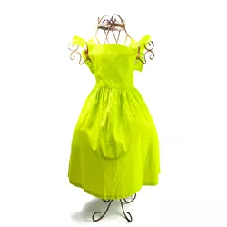 Vestido gola quadrada - verde lima - Ateliê NewBaby