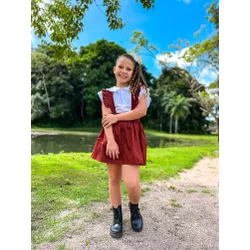 Jardineira Lanny Botões - Marrom - Ateliê NewBaby