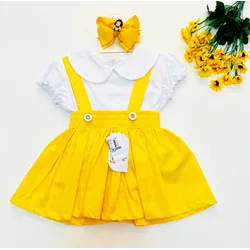 Jardineira Boneca - Amarela - Ateliê NewBaby