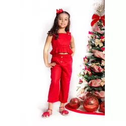 Conjunto Flora - vermelho - Ateliê NewBaby