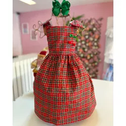 Vestido Wendy- Xadrez Natalino Novo - Ateliê NewBaby