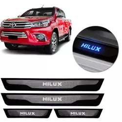 Soleira Porta Led Hilux 2016 a 2021 Aço Inox Escov... - Avenida Acessorios