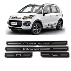 Soleira Porta Aircross Resinado Premium Preto URA - Avenida Acessorios