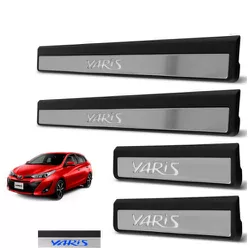 Soleira Porta Led Yaris Aço Inox Escovado e Plásti... - Avenida Acessorios