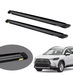Estribo Corolla Cross 2021/ Slim Aluminio Preto CC - Avenida Acessorios