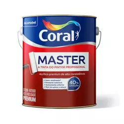 Tinta Acrilica Master Branco 3,6L Coral - 20580 - AZEVEDO TINTAS E EQUIPAMENTOS
