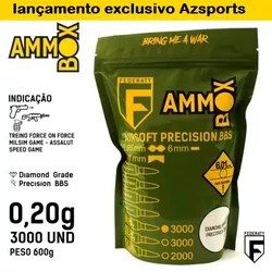 Bolinha BBS Airsoft Munição Federaty 0,20g / 3000 ... - Airsoft e Armas de Pressão Azsports 