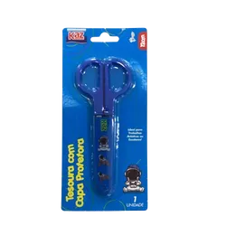 TESOURA ESCOLAR 12CM C/PROT ASTRONAUTA KAZ - BAIUCA