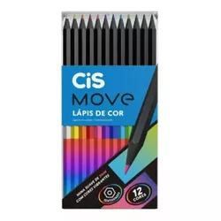  Lápis de Cor CIS 12 Cor - Linha Move - BAIUCA