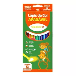 Lápis de Cor 12 Cores Resina Apagável Leo & Leo - BAIUCA