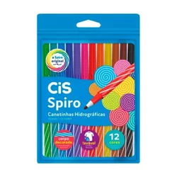 Canetinhas Hidrográficas 12 Cores Cis Spiro - BAIUCA