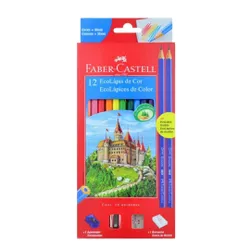 Lápis de Cor Faber Castell 12 Cores Kit +2N - BAIUCA