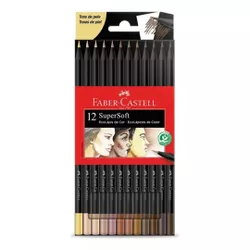  Lápis de Cor 12 Cores Soft Tons Pele Faber Castel... - BAIUCA