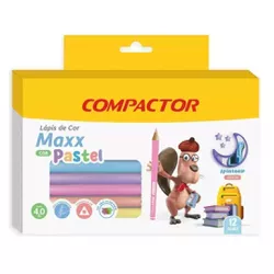 Lápis de Cor 12 Cores Maxx Pastel C/Apontador Comp... - BAIUCA