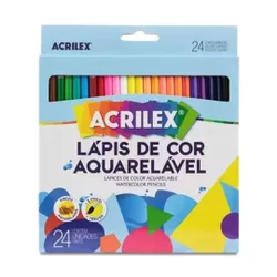 Lápis de Cor 24 Cores Aquarelável Acrilex - BAIUCA