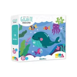 Quebra-Cabeça Gigante Fundo do Mar 12 Peças Babebi... - BAIUCA