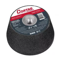 REBOLO COPO CONICO 75X50MM ROSCA M14 G 80 MARM.POR... - COLOMARTI FERRAMENTAS