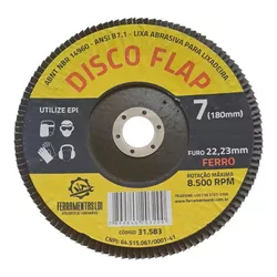 LIXA FLAP DISC 180X22 G 60 OXIDO ALUMINIO LDI - COLOMARTI FERRAMENTAS