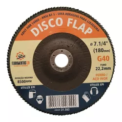 LIXA FLAP DISC 180X22 G 40 ZIRCONADO LDI - COLOMARTI FERRAMENTAS
