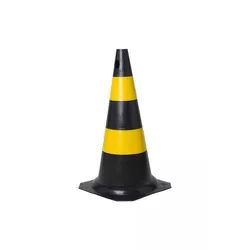 CONE P/SINAL.PLASTICO AMAR./PRETO 75CM PINTADA - COLOMARTI FERRAMENTAS
