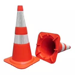 CONE P/SINAL.FLEXIVEL LARANJA/BRANCO 75CM COM NORM... - COLOMARTI FERRAMENTAS