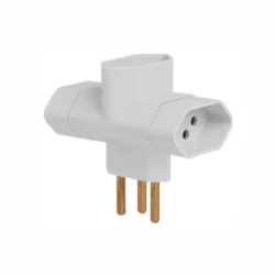 PINO BIPOLAR T 3 SAIDAS 2P+T 10A 250V BR 12270 ILU... - COLOMARTI FERRAMENTAS