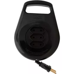 EXTENSAO ELETRICA 05MT C/ENROLADOR PRETA ILUMI 169... - COLOMARTI FERRAMENTAS
