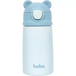 Garrafa Térmica Com Canudo Ursinho 320Ml - Azul - ... - BEDOT
