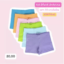 KIT SHORT INTERNO INFANTIL (CORES SORTIDAS) - 02 U... - Bella Mini