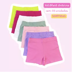 KIT SHORT INTERNO INFANTIL (CORES SORTIDAS) - 02 U... - Bella Mini
