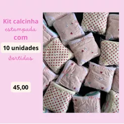 KIT CALCINHA INFANTIL ESTAMPADO - COM 10 UNIDADES ... - Bella Mini