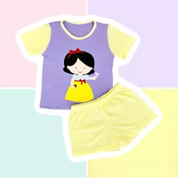 PIJAMA INFANTIL FEMININO - BRANCA DE NEVE LILÁS - ... - Bella Mini