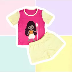 PIJAMA INFANTIL FEMININO - MOANA ROSA PINK - 717 - Bella Mini