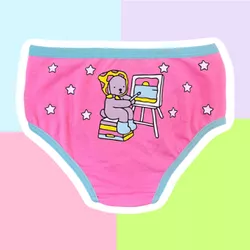 CALCINHA INFANTIL - PINTURA ROSA CHICLETE - 00511 - Bella Mini