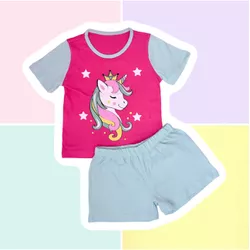 PIJAMA INFANTIL FEMININO - UNICÓRNIO ROSA CHICLETE... - Bella Mini