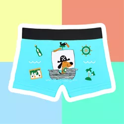 CUECA INFANTIL - CACHORRO PIRATA VERDE TURQUESA - ... - Bella Mini