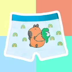CUECA INFANTIL - CAPIVARA E JACARÉ MARFIM - 00538 - Bella Mini