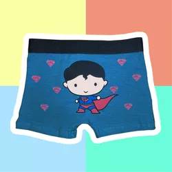 CUECA INFANTIL - SUPER HOMEM AZUL PETRÓLEO - 549 - Bella Mini